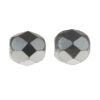 Fire-Polish Glass, Round Faceted Bead-Choose Size (Matte Silver) 