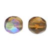 Fire-Polish Glass, Round Faceted Bead-Choose Size (Smoked Topaz AB) 