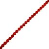 4mm Smooth Round, Red Coral Bamboo Beads (16