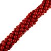 4mm Smooth Round, Red Coral Bamboo Beads (16