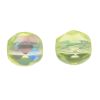 Fire-Polish Glass, Round Faceted Bead-Choose Size (Jonquil AB) 