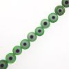 8mm Flat Evil Eye Beads-Green (15