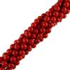 8mm Smooth Round, Red Coral Bamboo Beads (16