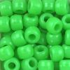 Pony Beads, 9x6mm, Opaque Neon Green (650 Pieces) 