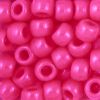 Pony Beads, 9x6mm, Opaque Neon Pink (650 Pieces) 