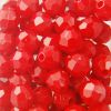 Red - Faceted Opaque Plastic Beads (Choose Size) (Pack) 