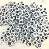 6.5mm Cube Symbol Beads, White (500 Pieces) 