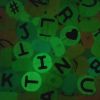 Assorted Letter Beads, 10mm Round ,Glow-in-the-Dark Multi-Color Mix with Black Letters (500 Pieces) 
