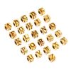 Alphabet Cube Beads, Pewter, 5.5mm w/ 3mm hole, Antique Gold (Choose Letter) (Each) 