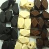 22mm Long Faceted Wood Bead, Black (25 Pieces) 