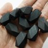 22mm Long Faceted Wood Bead, Black (25 Pieces) 