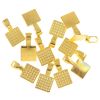 Square Glue-on Bail, 24x13mm, Gold (12 Pieces) 