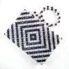 Small Black & Clear Faceted Bead Purse 