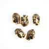Buddha Head Beads - Antique Gold Plate - 9.5 x 13mm, 2.5mm Hole  (3 Pieces) 
