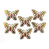 Vintage Colored Butterfly Stampings Gold Plated Charms - 31mm x 22mm (36PCS) 