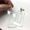 Lucite Pendant Charms, Medium Rectangle, 25 x 54mm, Clear (12 Pieces) 