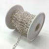 7mm x 5mm Cable Chain, Brass Metal, Silver-Plated (Per Yard) 