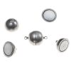 Magnetic Ball Clasp, 18mm, Silver (2 Pieces) 