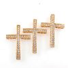 Rhinestone Cross Bar (Crystal/Gold) (6 Pieces) 