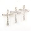 Rhinestone Cross Bar (Crystal/Silver)   (6 Pieces) 