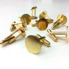 Cuff Link Blanks w/ 15mm Flat Pad, Gold-Plated (12 Pieces) 