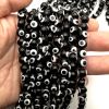 8mm Round Evil Eye Beads, Black (15