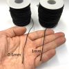 1MM Stretch-Tastic Cotton Elastic Cord, Black (100 Meters) 