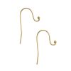 Plain Fish Hook Earwire with Ball, Gold-Plated (36 Pieces) 