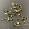Earring Post w/ 4MM Flat Pad, Gold-Plated (144 Pieces) 