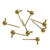 Earring Post w/ 4MM Ball & Closed Ring, Gold-Plated (36 Pieces) 