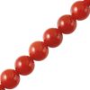 14mm Smooth Round, Red Carnelian Stone Beads (16
