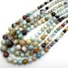 6-16mm Graduated Faceted Black Cloudy Amazonite Beads (16