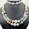 6-16mm Graduated Faceted Black Cloudy Amazonite Beads (16