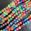 Polymer Clay Beads, Smiley Face Flowers, Mixed Colors (16