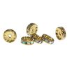 8MM Rondelle Spacers -Crystal-AB/Gold (24 Pieces) 