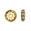8MM Rondelle Spacers -Crystal/Gold (24 Pieces) 