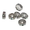 8MM Rondelle Spacers -Crystal-AB/Silver (24 Pieces) 