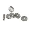 8MM Rhinestone Rondelle Spacers -Crystal/Silver (24 Pieces) 