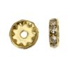 10MM Rondelles Spacers -Crystal/Gold (24 Pieces) 