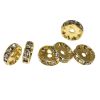 10MM Rondelles Spacers -Crystal/Gold (24 Pieces) 