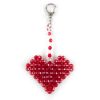 Red Faceted Bead Heart Keychain 