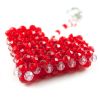 Red Faceted Bead Heart Keychain 