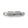 8mm Diagonal Ribbed Barrel Screw Clasp, Silver-Plated (36 Pieces) 