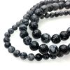 6mm Smooth Round, Snowflake Obsidian Beads (16