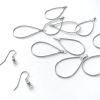 Teardrop Wire Hoop w/ 2 Loops, 40 x 20mm, Silver-Plate (36 Pieces) 