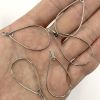 Teardrop Wire Hoop w/ 2 Loops, 40 x 20mm, Imitation Rhodium (36 Pieces) 