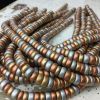 8x4mm Rondelle Wood Beads, Coated Waxed, Metallic Gold, Silver, Copper (Approx 200 Pieces) 