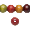12mm Round Wood Beads, Dyed Waxed, Earth Tones (70 Pieces) 