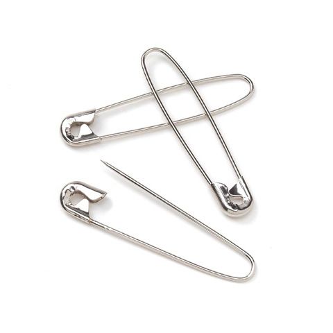 Silver Safety Pins - Small And Large size Coil-less Safety Pins - Pack of  40