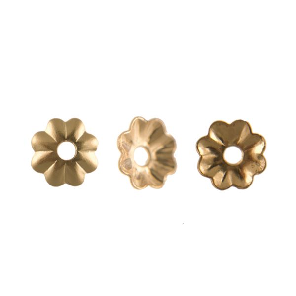 Gold Plated Flower Metal Spacer Bead Caps
